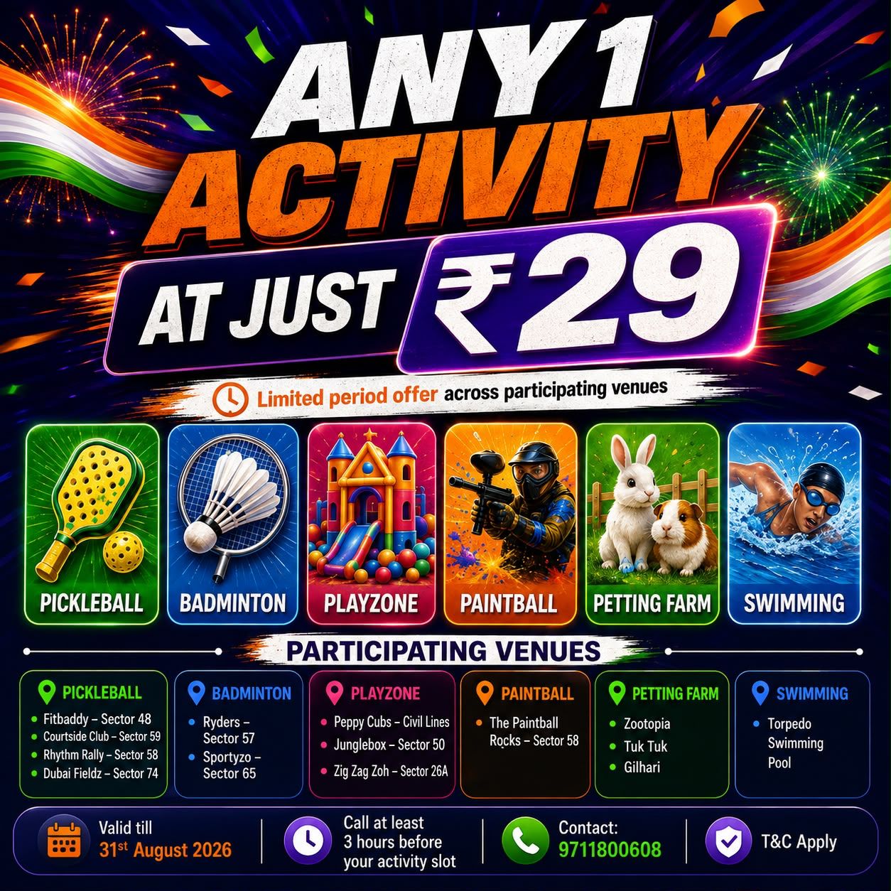 Independence Offer @ 29 -(30 Minute Activity)