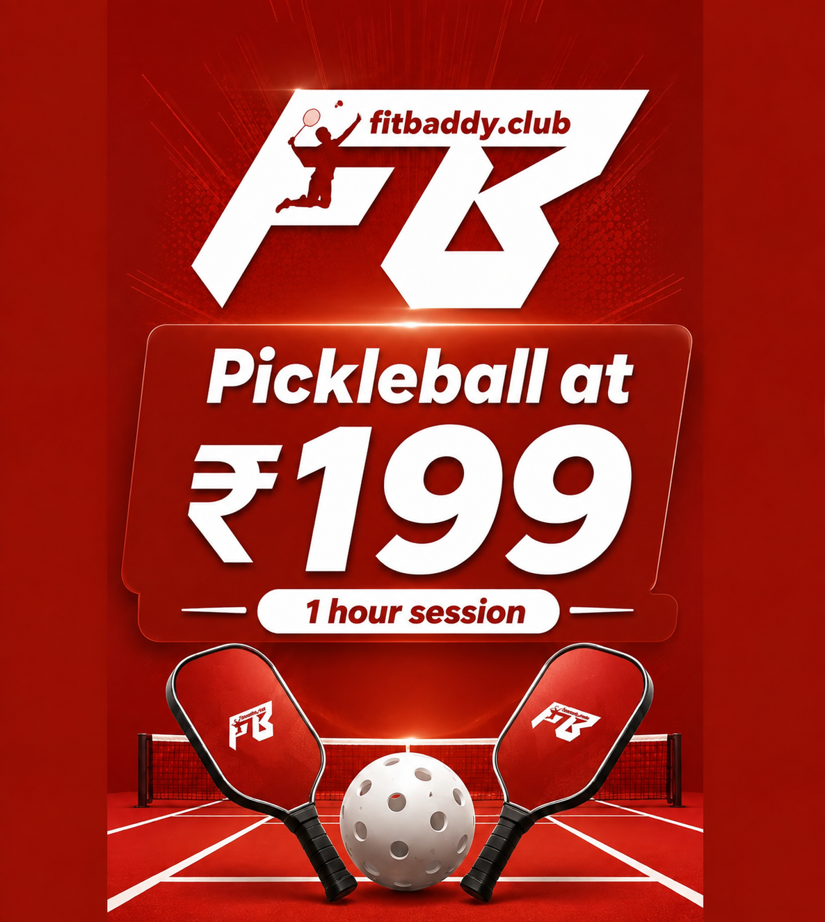 Pickleball @ Rs.199 at Fitbaddy.Club (1 Unique Number -1 Entry) - Image 1